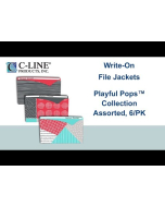 Playful Pops Write-On File Jackets, Assorted, 8 1/2 x 11, 6/PK, 63540