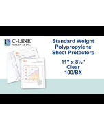 Standard Weight Polypropylene Sheet Protector, Clear, 11 x 8 1/2, 100/BX, 62027