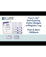 Time's Up! Self-Expiring Visitor Badges with Registry Log, 1/BX, 97009
