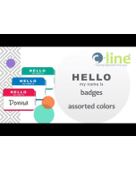 Pressure Sensitive Badges, Hello my name is, Green, 3 1/2 x 2 1/4, 100/BX, 92233