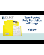 Two-Pocket Heavyweight Poly Portfolio Folder with Prongs, Yellow, 1/EA, 33966
