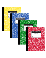 Composition Book, Marble Cover, WR, 100 Sheets, Yellow, Blue, Green, Red