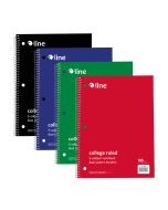 5-Subject Paper Notebook, 180 Ct., CR, Assorted Colors