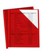 Vinyl Report Covers with Binding Bars, Red, matching binding bars, Cover Peeled Back
