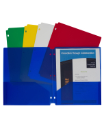 Two-Pocket Heavyweight Poly Portfolio Folder with Three-Hole Punch