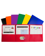 3-Pocket Poly Portfolios, Assorted, Open