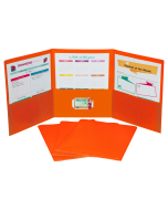 Tri-fold portfolio, heavyweight poly, orange