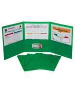 Tri-fold portfolio, heavyweight poly, green