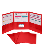 3-Pocket Poly Portfolios, Red