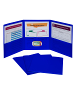 3-Pocket Poly Portfolios, Blue
