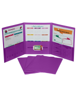 Tri-fold portfolio, heavyweight poly, purple