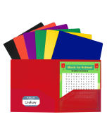 Two-Pocket Heavyweight Poly Portfolio Folder, Assorted Primary Colors, Open