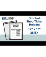 Shop ticket holders (stitched) both sides clear, 12 x 15, 25/BX, 5BX/CT
