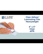 Heavyweight Cleer Adheer Laminating Sheets, Clear, 4 x 5, 4/PK, 65008
