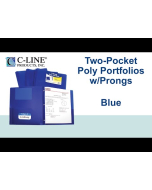 Two-Pocket Heavyweight Poly Portfolio Folder with Prongs, Blue, 1/EA, 33965